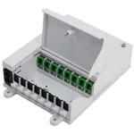 Fiber optic termination boxes and outlets