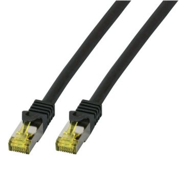 RJ45 Пач корда S/FTP, Cat.6A, LSZH, Cat.7 Raw cable, черна  - 1