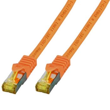 RJ45 Пач корда S/FTP, Cat.6A, LSZH, Cat.7 Raw cable, оранжева  - 1