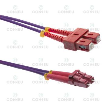 Оптична пач корда LC-SC OM4 Мулти мод дуплекс, виолетова - 1