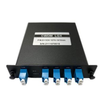 CWDM мултиплексор 8 канала, 1270-1410 nm, LC/UPC, LGX касета - 1