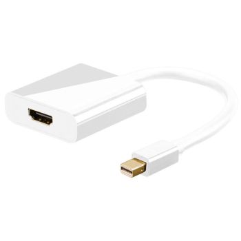 Адаптер Mini DisplayPort 1.2 мъжки към HDMI женски, бял, 0.1 метра кабел