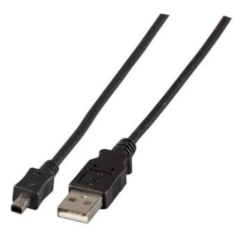 USB 2.0 свързващ кабел A-Mini-B 4pol., M-M, черен