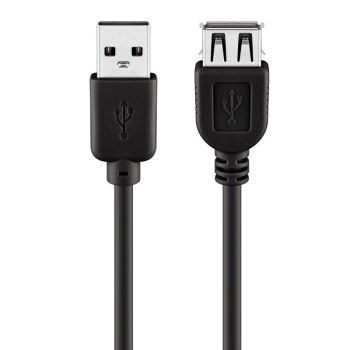 USB 2.0 Hi-Speed удължителен кабел, черен, 2 метра