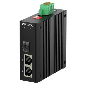 Индустриален оптичен конвертор 2*10/100/1000Base-T RJ45 + 1*100/1000Base-X SFP, Din-rail