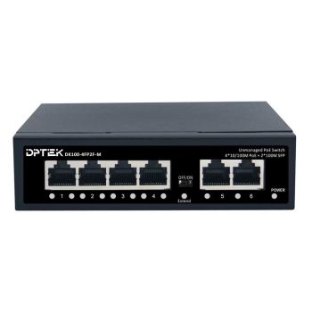 PoE Switch 4*10/100M PoE + 2*100M RJ45 Uplink, 60W