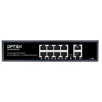 PoE Switch 8*10/100M PoE + 2*1000M RJ45 Uplink, 120W