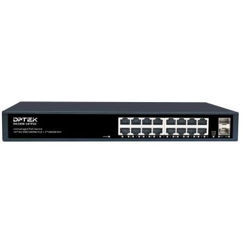 PoE Switch 16*10/100/1000M PoE + 2*1000M SFP, 250W