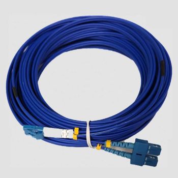 LC/UPC-SC/UPC, duplex, single mode OS2, 3 mm armored fiber optic patch cable