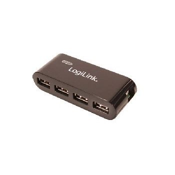 USB2.0 4-Port Mini-Hub w.PSU and Cable, black LogiLink UA0018 LogiLink - 1