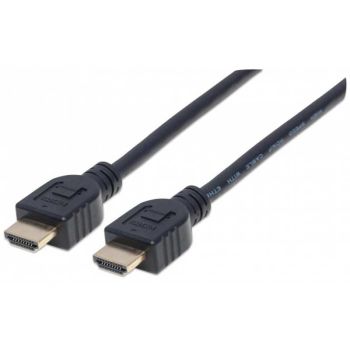 HDMI Кабел CL3 High Speed with Ethernet A/A M/M, черен Manhattan - 1