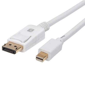 Кабел Mini DisplayPort - DisplayPort 4K 60Hz, бял