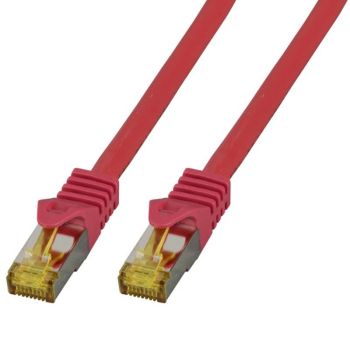 RJ45 Пач корда S/FTP, Cat.6A, LSZH, Cat.7 Raw cable, червена  - 1