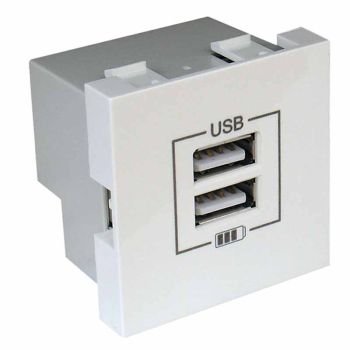 DOUBLE USB CHARGER TYPE A WHITE EFAPEL - 1