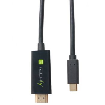 Кабел USB-C мъжки към HDMI 2.0 4K мъжки, 2 м, черен - 1