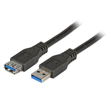 USB 3.0 удължителен кабел A-A, M-F, черен, Premium