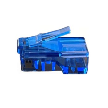 Конектор RJ45 8P8C за кръгъл кабел, категория 5е, син - 1