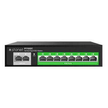 Гигабитов PoE суич, 8х10/100/1000M RJ45 + 2xGigabit Uplink - 1