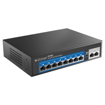 10 портов 100M Fast Ethernet PoE суич, 8POE + 2RJ45 - 1