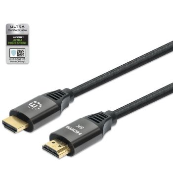 HDMI 2.1 High Speed Ethernet кабел, 8K, A/A M/M, черен - 1