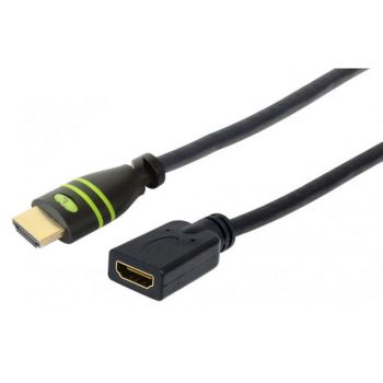 HDMI удължителен кабел M-F, 4K 30Hz, черен