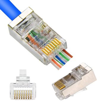 Конектор RJ45 кат. 6, FTP, 8P8C, pass through