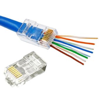 Конектор RJ45 кат. 6, UTP, 8P8C, pass through