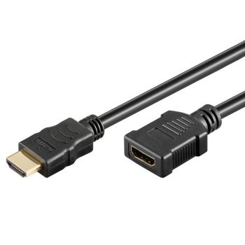 HighSpeed HDMI удължителен кабел с Ethernet, 1 метър, черен - 1