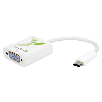 Конвертор-адаптер USB 3.1 Type C/M към VGA/F, бял - 1