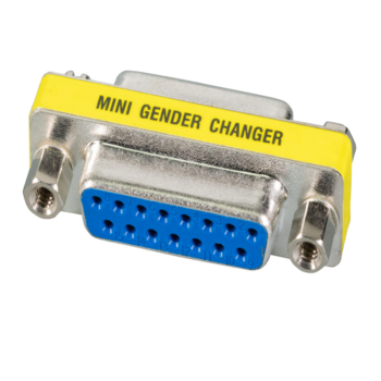 Mini gender changer D-Sub 15-pole, jack-jack