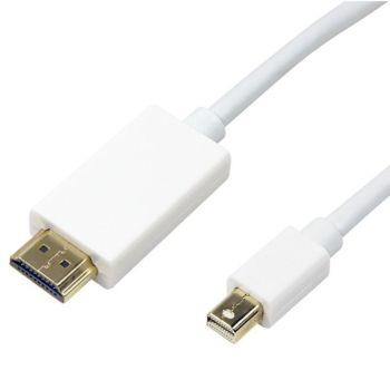 Свързващ кабел Mini DisplayPort към HDMI, мъжки-мъжки, бял - 1