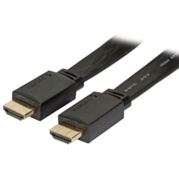 HDMI плосък кабел, HDMI Type A, мъжки-мъжки, черен