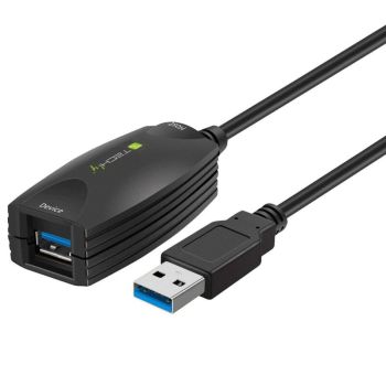 SuperSpeed USB 3.0 активен удължителен кабел, черен - 1