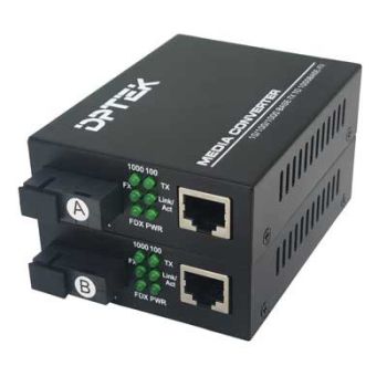 Single fiber media converter 20 km 1550 nm, Gigabit, LFP