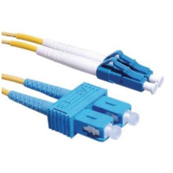 LC/UPC-SC/UPC, duplex, single mode, 3 mm fiber optic patch cable