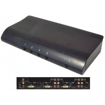 HDMI / DVI / Audio Combo Switch, manual, 4 ports, 1x HDMI / DVI / Cinch - 4x HDMI / DVI / Cinch  - 1