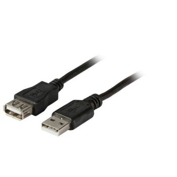 USB 2.0 Удължителен кабел USB A male - female, Черен  - 1