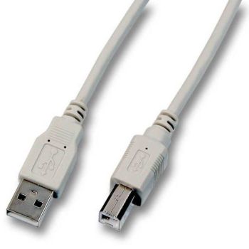 USB2.0 Кабел, екраниран, USB A мъжки - USB B мъжки, сив