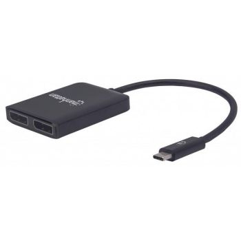 Конвертор-адаптор USB-C към 2xDisplayPort Hub MST Manhattan - 1