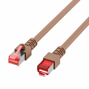 Patch cable S/FTP, cat. 6, LSZH, brown