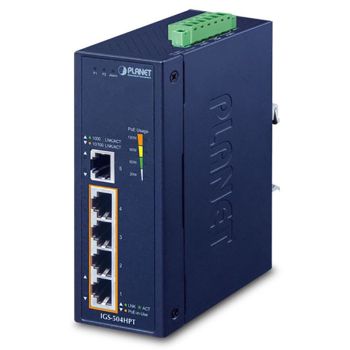 IP40 Industrial Switch 4-Port 10/100/1000T 802.3at PoE, Planet