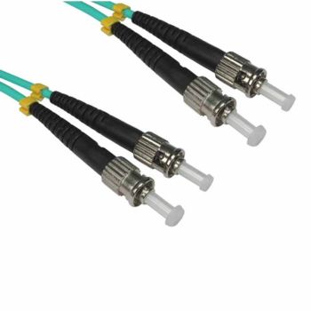 ST-ST Multimode OM3 Aqua duplex patch cord - jumper